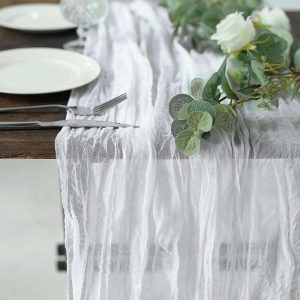 Chiffon & Cheesecloth Runners |  10ft White Gauze Cheesecloth Boho Table Runner