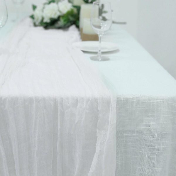 Chiffon & Cheesecloth Runners |  10ft White Gauze Cheesecloth Boho Table Runner