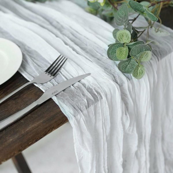 Chiffon & Cheesecloth Runners |  10ft White Gauze Cheesecloth Boho Table Runner