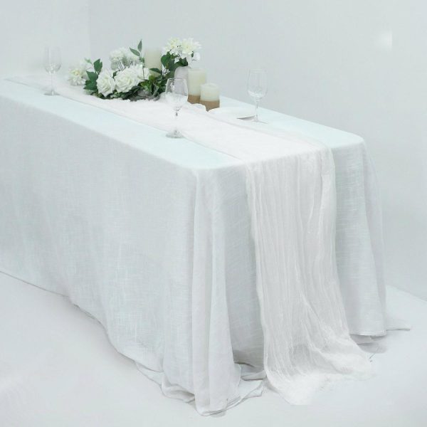 Chiffon & Cheesecloth Runners |  10ft White Gauze Cheesecloth Boho Table Runner