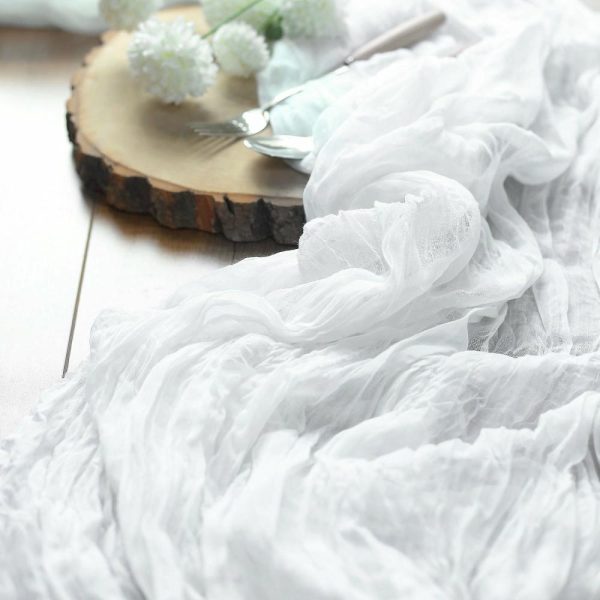 Chiffon & Cheesecloth Runners |  10ft White Gauze Cheesecloth Boho Table Runner