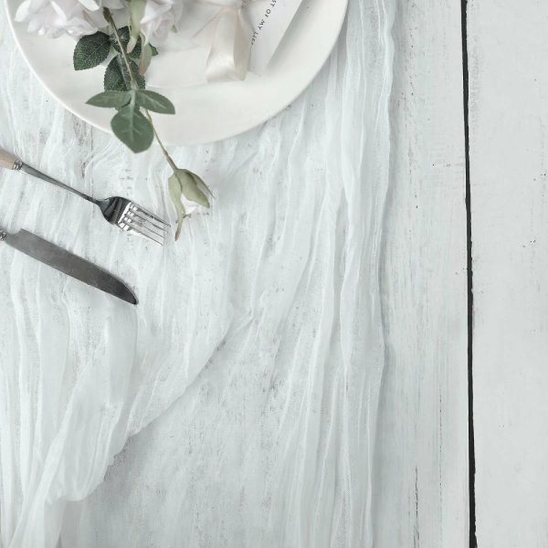 Chiffon & Cheesecloth Runners |  10ft White Gauze Cheesecloth Boho Table Runner