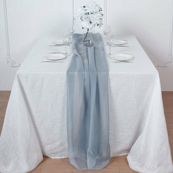 Chiffon & Cheesecloth Runners |  6ft Dusty Blue Premium Chiffon Table Runner