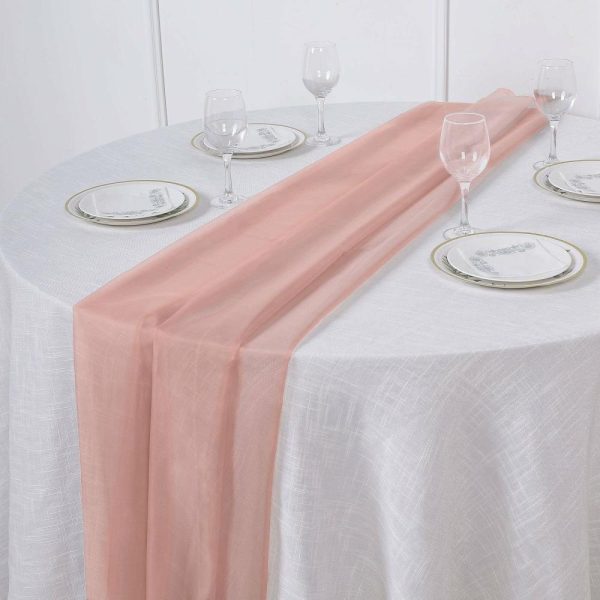 Chiffon & Cheesecloth Runners |  6ft Dusty Rose Premium Chiffon Table Runner