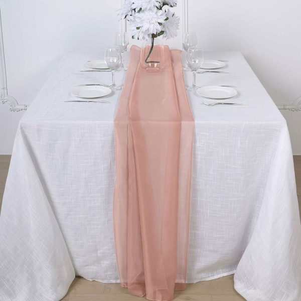 Chiffon & Cheesecloth Runners |  6ft Dusty Rose Premium Chiffon Table Runner