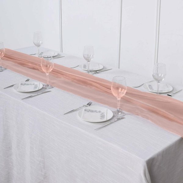 Chiffon & Cheesecloth Runners |  6ft Dusty Rose Premium Chiffon Table Runner