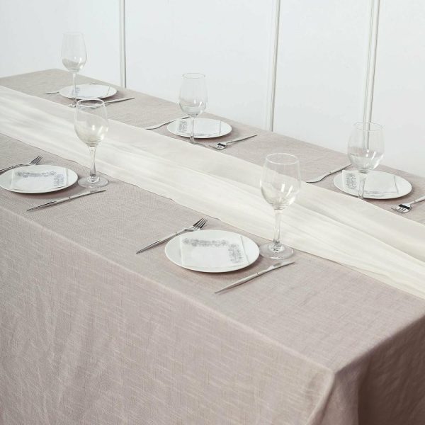 Chiffon & Cheesecloth Runners |  6ft Ivory Premium Chiffon Table Runner