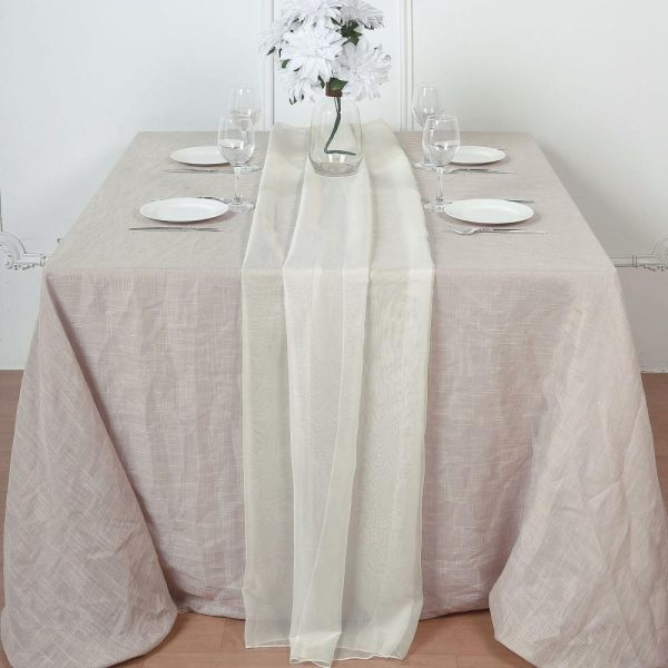 Chiffon & Cheesecloth Runners |  6ft Ivory Premium Chiffon Table Runner