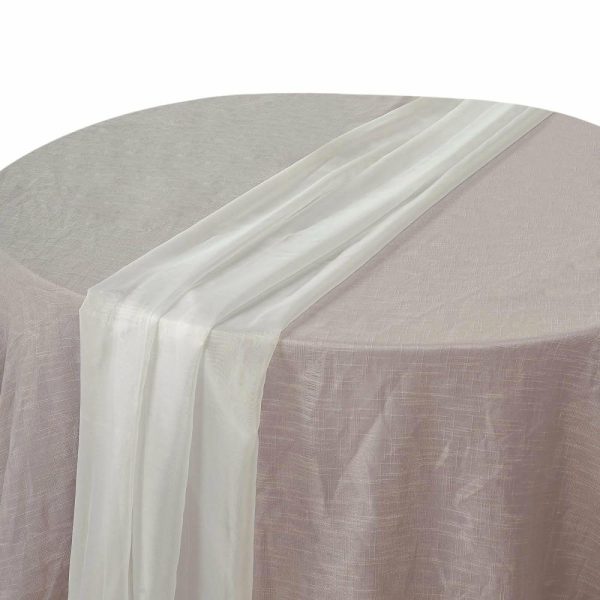 Chiffon & Cheesecloth Runners |  6ft Ivory Premium Chiffon Table Runner