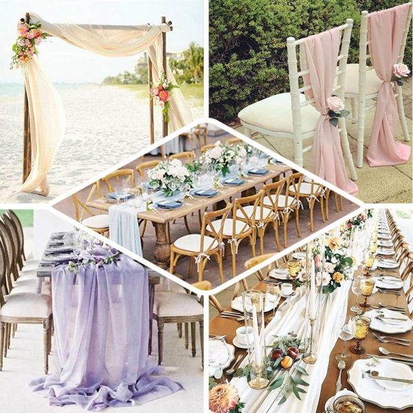 Chiffon & Cheesecloth Runners |  6ft Pink Premium Chiffon Table Runner