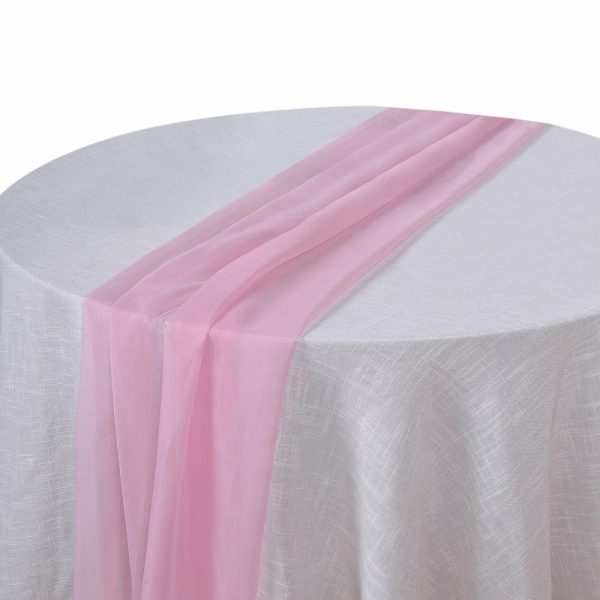 Chiffon & Cheesecloth Runners |  6ft Pink Premium Chiffon Table Runner