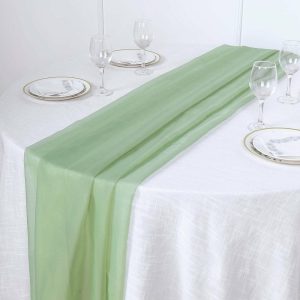 Chiffon & Cheesecloth Runners |  6ft Sage Green Premium Chiffon Table Runner