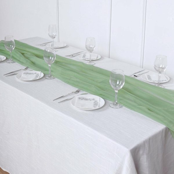 Chiffon & Cheesecloth Runners |  6ft Sage Green Premium Chiffon Table Runner