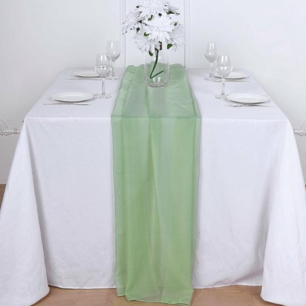 Chiffon & Cheesecloth Runners |  6ft Sage Green Premium Chiffon Table Runner