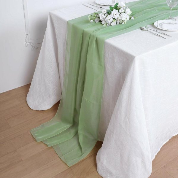 Chiffon & Cheesecloth Runners |  6ft Sage Green Premium Chiffon Table Runner