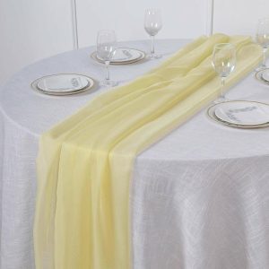 Chiffon & Cheesecloth Runners |  6ft Yellow Premium Chiffon Table Runner