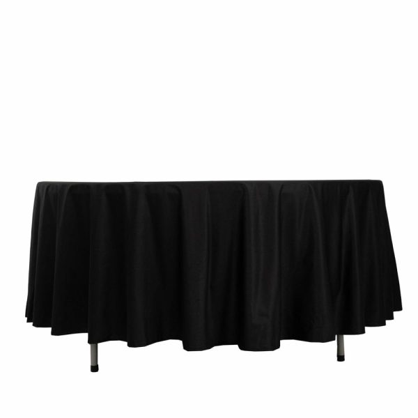 Commercial Grade Cotton & Polyester |  108″ Black Premium Scuba Round Tablecloth, Wrinkle Free Seamless Polyester Tablecloth