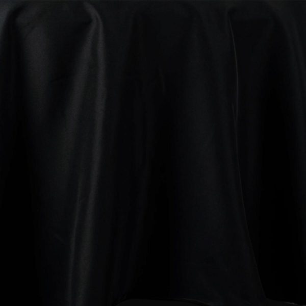 Commercial Grade Cotton & Polyester |  108″ Black Seamless Premium Polyester Round Tablecloth – 220GSM