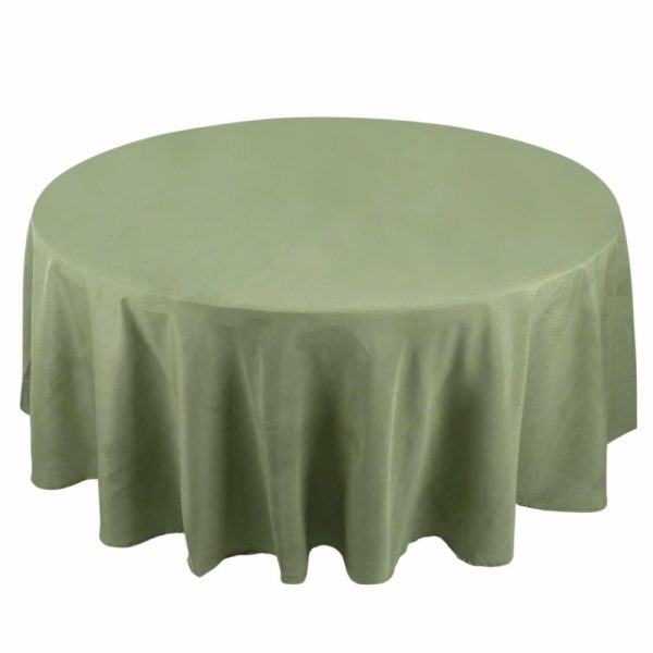 Commercial Grade Cotton & Polyester |  108″ Dusty Sage Green Seamless Premium Polyester Round Tablecloth – 220GSM