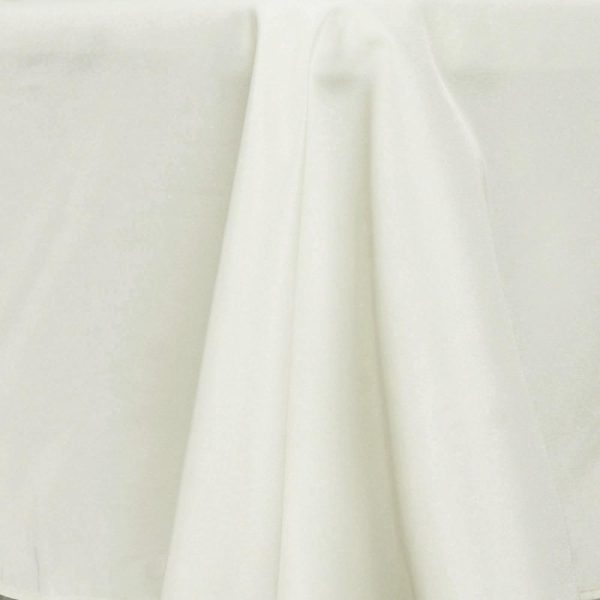 Commercial Grade Cotton & Polyester |  108″ Ivory Seamless Premium Polyester Round Tablecloth – 220GSM