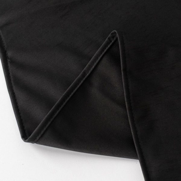 Commercial Grade Cotton & Polyester |  120″ Black Premium Scuba Wrinkle Free Round Tablecloth, Seamless Scuba Polyester Tablecloth for 5 Foot Table With Floor-Length Drop