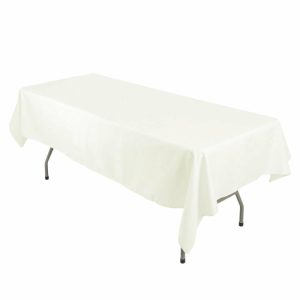 Commercial Grade Cotton & Polyester |  54″x96″ Ivory Seamless Premium Polyester Rectangular Tablecloth – 220GSM