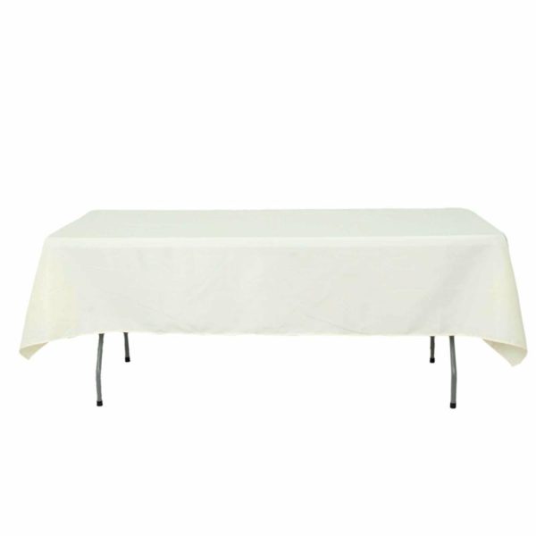 Commercial Grade Cotton & Polyester |  54″x96″ Ivory Seamless Premium Polyester Rectangular Tablecloth – 220GSM