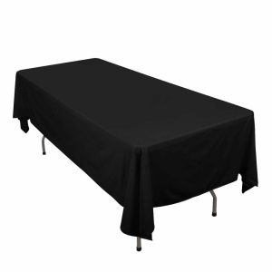 Commercial Grade Cotton & Polyester |  60″x102″ Black Premium Scuba Wrinkle Free Rectangular Tablecloth, Seamless Scuba Polyester Tablecloth