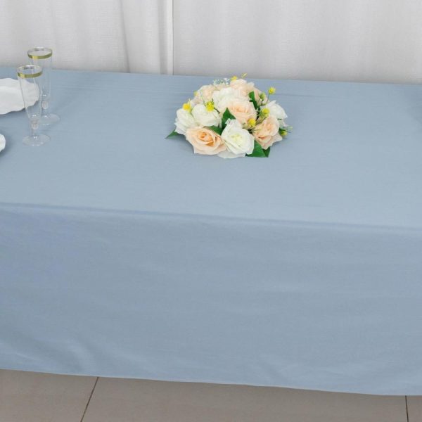 Commercial Grade Cotton & Polyester |  60″x102″ Dusty Blue Premium Scuba Wrinkle Free Rectangular Tablecloth, Seamless Scuba Polyester Tablecloth