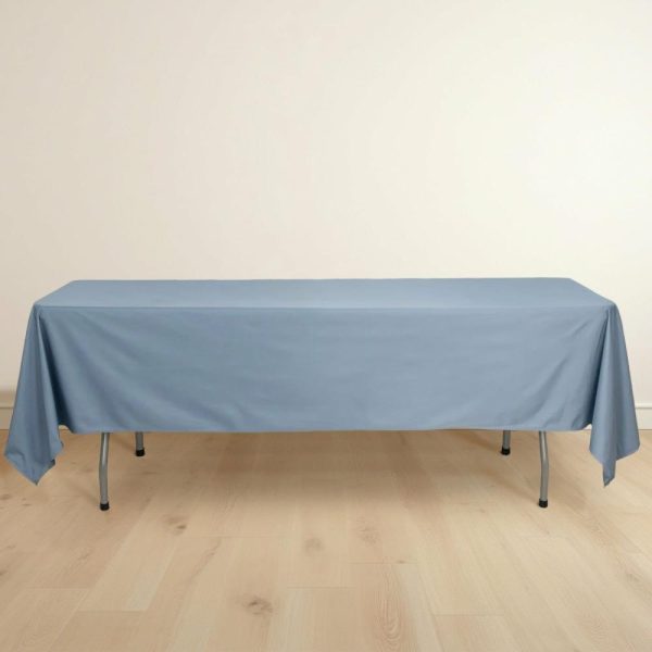 Commercial Grade Cotton & Polyester |  60″x102″ Dusty Blue Premium Scuba Wrinkle Free Rectangular Tablecloth, Seamless Scuba Polyester Tablecloth