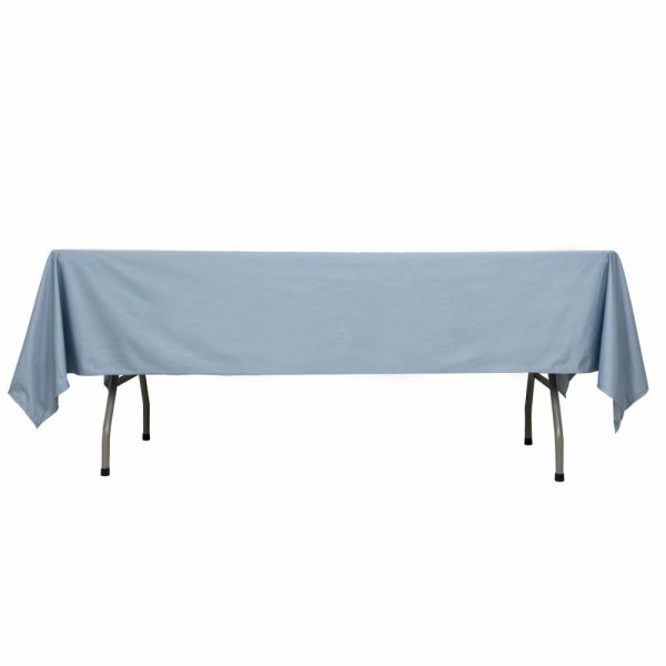 Commercial Grade Cotton & Polyester |  60″x102″ Dusty Blue Premium Scuba Wrinkle Free Rectangular Tablecloth, Seamless Scuba Polyester Tablecloth