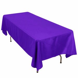 Commercial Grade Cotton & Polyester |  60″x102″ Purple Seamless Premium Polyester Rectangular Tablecloth – 220GSM