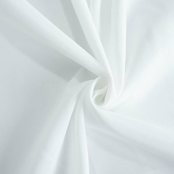 Commercial Grade Cotton & Polyester |  70″ White Seamless Premium Polyester Round Tablecloth – 220GSM