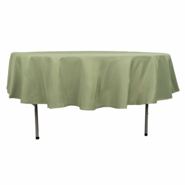 Commercial Grade Cotton & Polyester |  90″ Dusty Sage Green Seamless Premium Polyester Round Tablecloth – 220GSM