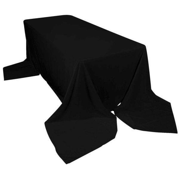 Commercial Grade Cotton & Polyester |  90″x156″ Black Premium Scuba Wrinkle Free Rectangular Tablecloth, Seamless Scuba Polyester Tablecloth