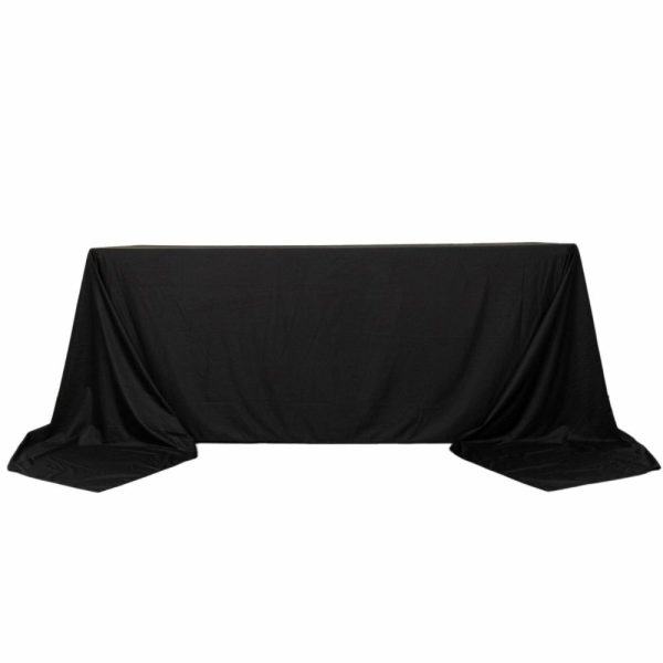 Commercial Grade Cotton & Polyester |  90″x156″ Black Premium Scuba Wrinkle Free Rectangular Tablecloth, Seamless Scuba Polyester Tablecloth