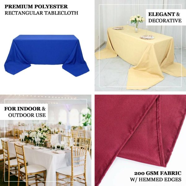 Commercial Grade Cotton & Polyester |  90″x156″ Black Seamless Premium Polyester Tablecloth – 220GSM for 8 Foot Table With Floor-Length Drop