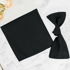 Commercial Grade Napkins |  5 Pack Black Premium Polyester Cloth Napkins with Hemmed Edges, Reusable Dinner Napkins 20″x20 – 220GSM