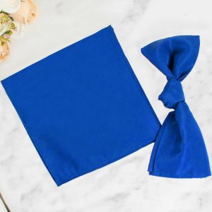 Commercial Grade Napkins |  5 Pack Royal Blue Premium Polyester Cloth Napkins with Hemmed Edges, Reusable Dinner Napkins 20″x20 – 220GSM