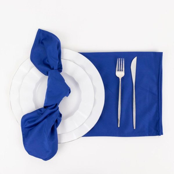 Commercial Grade Napkins |  5 Pack Royal Blue Premium Scuba Cloth Napkins, Wrinkle-Free Reusable Dinner Napkins – 20″x20″