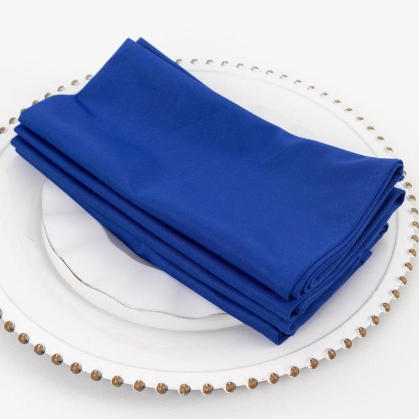 Commercial Grade Napkins |  5 Pack Royal Blue Premium Scuba Cloth Napkins, Wrinkle-Free Reusable Dinner Napkins – 20″x20″