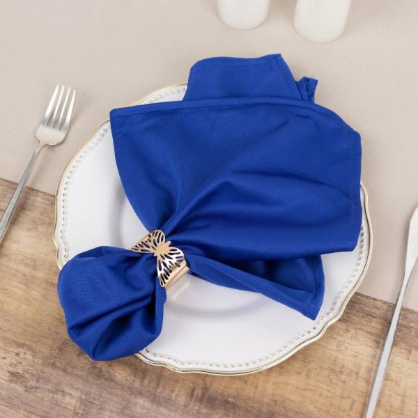 Commercial Grade Napkins |  5 Pack Royal Blue Premium Scuba Cloth Napkins, Wrinkle-Free Reusable Dinner Napkins – 20″x20″