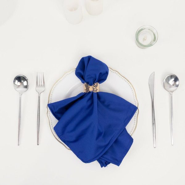 Commercial Grade Napkins |  5 Pack Royal Blue Premium Scuba Cloth Napkins, Wrinkle-Free Reusable Dinner Napkins – 20″x20″