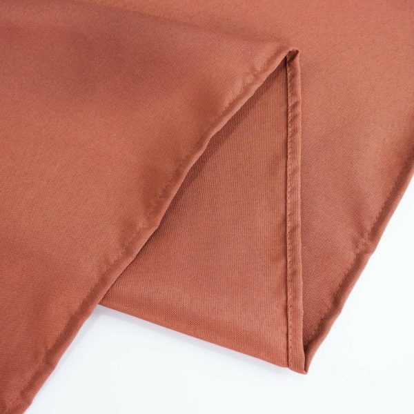 Commercial Grade Napkins |  5 Pack Terracotta (Rust) Premium Polyester Cloth Napkins with Hemmed Edges, Reusable Dinner Napkins 20″x20 – 220GSM