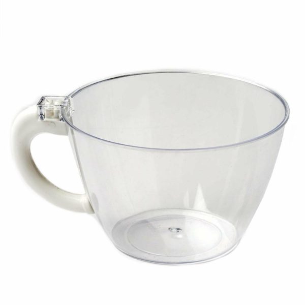 Disposable Flutes / Glasses / Cups |  12 Pack 6oz Disposable Hard Plastic Coffee Tea Cups With Handle