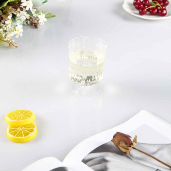 Disposable Flutes / Glasses / Cups |  12 Pack 8oz Clear Short Stem Plastic Wine Glasses, Disposable Wine Cups