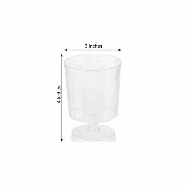 Disposable Flutes / Glasses / Cups |  12 Pack 8oz Clear Short Stem Plastic Wine Glasses, Disposable Wine Cups