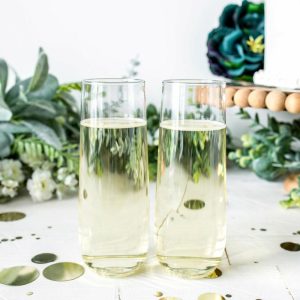 Disposable Flutes / Glasses / Cups |  6 Pack Clear 9oz Plastic Stemless Champagne Flutes Reusable Glasses For Champagne