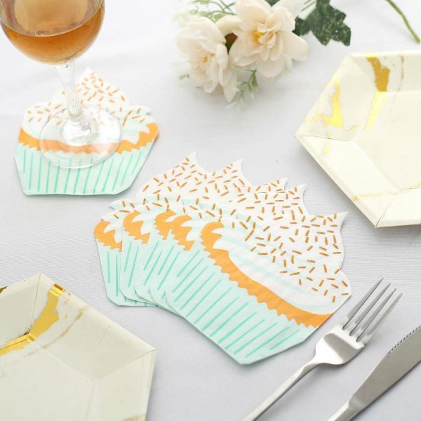 Disposable Runners & Napkins |  20 Pack Cupcake Beverage Cocktail Napkins, Disposable Paper Napkins – 11″x9″