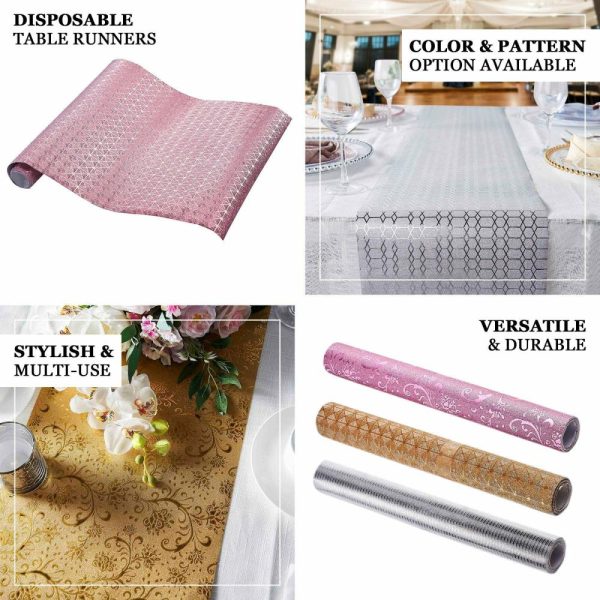 Disposable Runners & Napkins |  9ft Black Glitzing Glitter Table Runner, Disposable Paper Table Runner